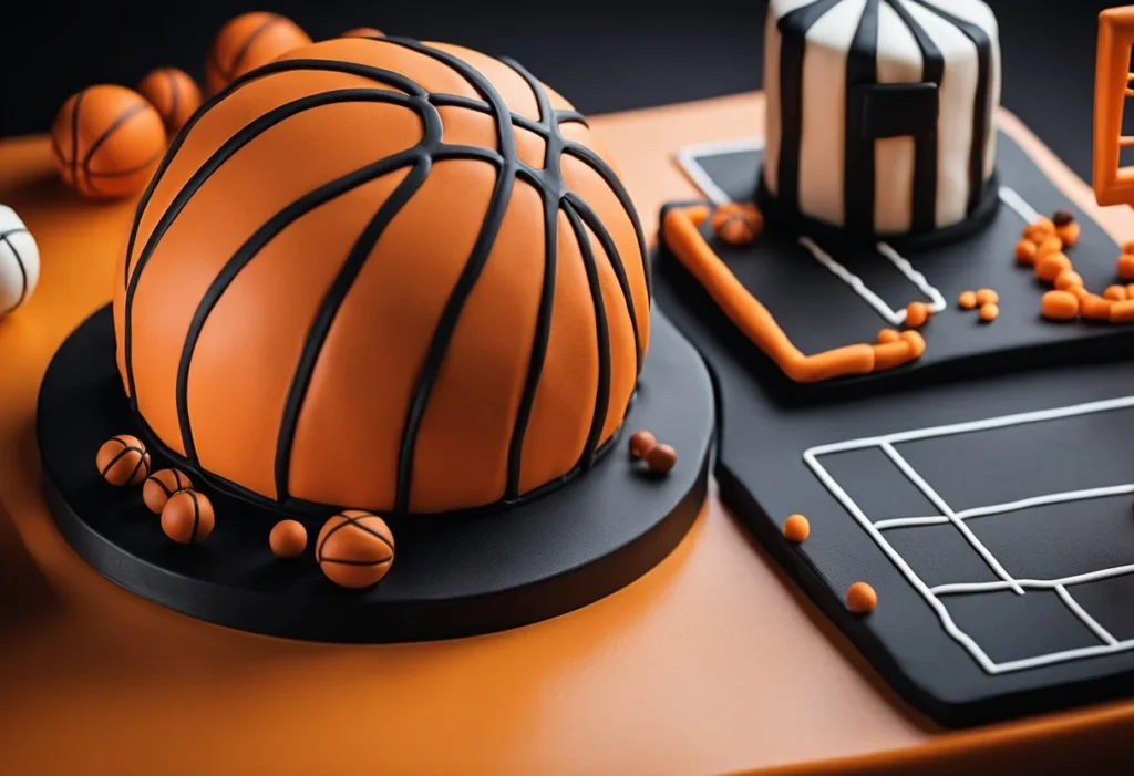 realistic basketball cake round
