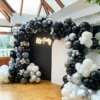 Balloon Garland Kit 120Pcs Black White and Metallic Silver Confetti Latex for Wedding Birthday Party Accessory 2