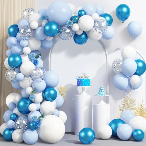 blue theme birthday decor