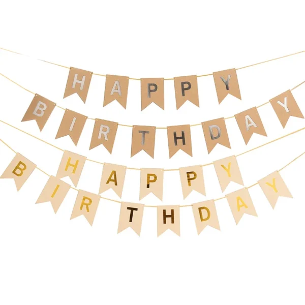 Happy Birthday Banner - Kraft Paper Decor for Birthday