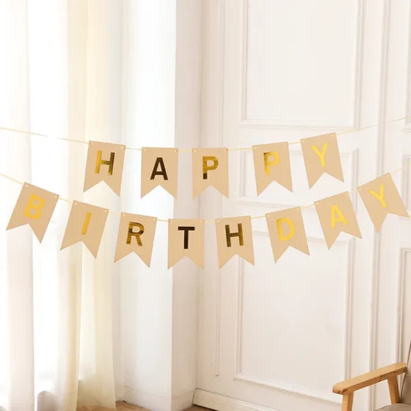 Happy Birthday Banner - Kraft Paper Decor for Birthday