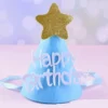 1pc Kids Pink Blue Birthday Non Woven Party Hat Baby Shower Kid Boy Girl Birthday Headwear