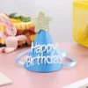 1pc Kids Pink Blue Birthday Non Woven Party Hat Baby Shower Kid Boy Girl Birthday Headwear 4