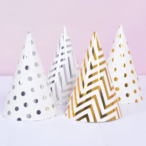 20 Pcs Conical Cap Birthday Hat Child Party Hats for Kids New Year Headwear Paper Prop