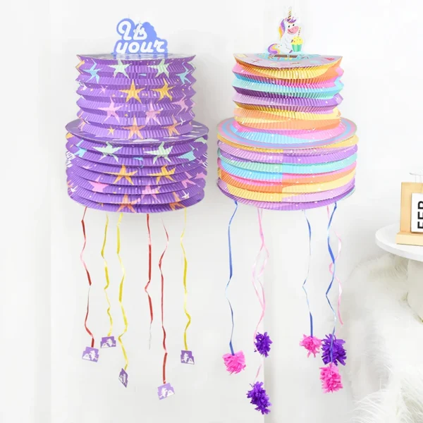 Children Birthday Star Pinata Game Paper Lantern Mexican Pi ata Gift Box Funny Child Toy Gift