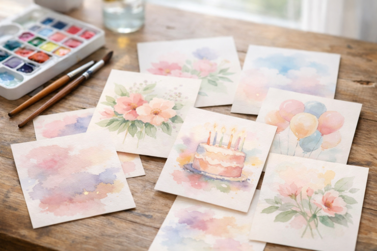 Watercolor birthday card ideas