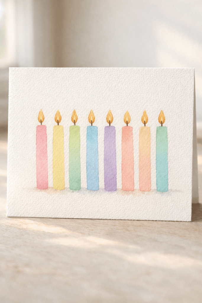 10 Stunning Watercolor Birthday Card Ideas 2 Birthday Candles watercolor birthday card idea