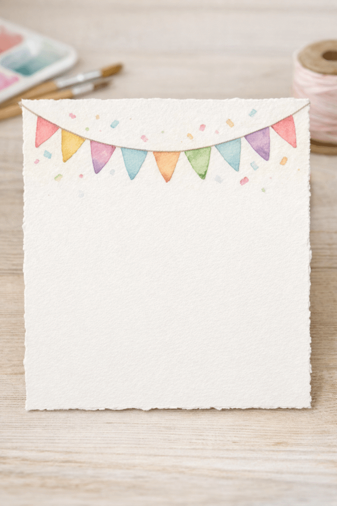 10 Stunning Watercolor Birthday Card Ideas 7 Watercolor garland birthday card idea