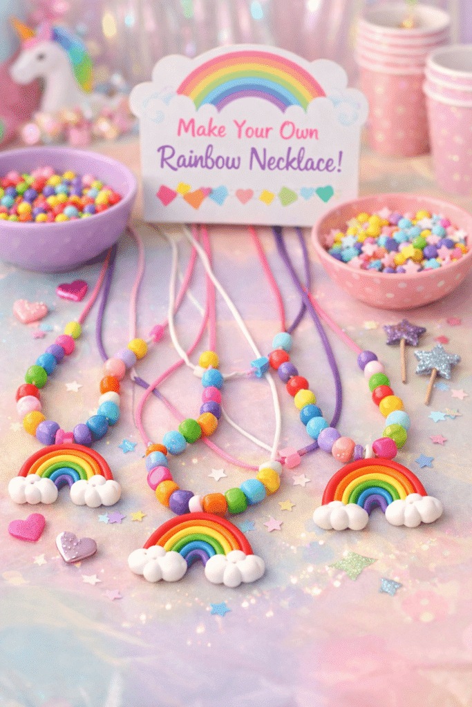 DIY rainbow necklace