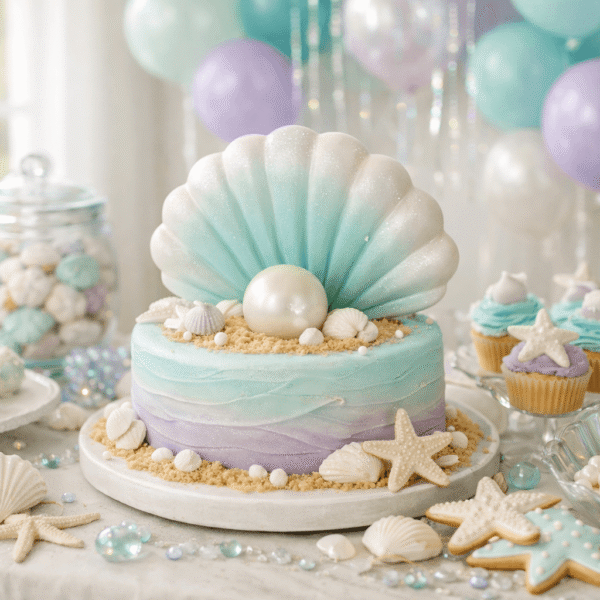 Latest Articles 6 mermaid birthday party ideas with ocean themed decorations, shell cake and balloons