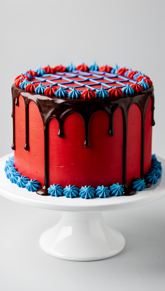 spiderman drip cake