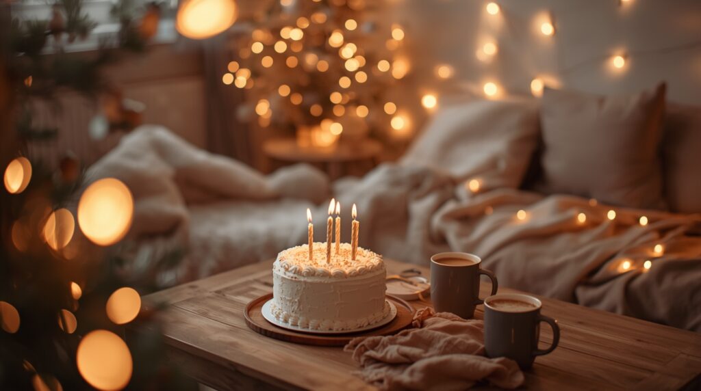 Cozy warm january birthday party