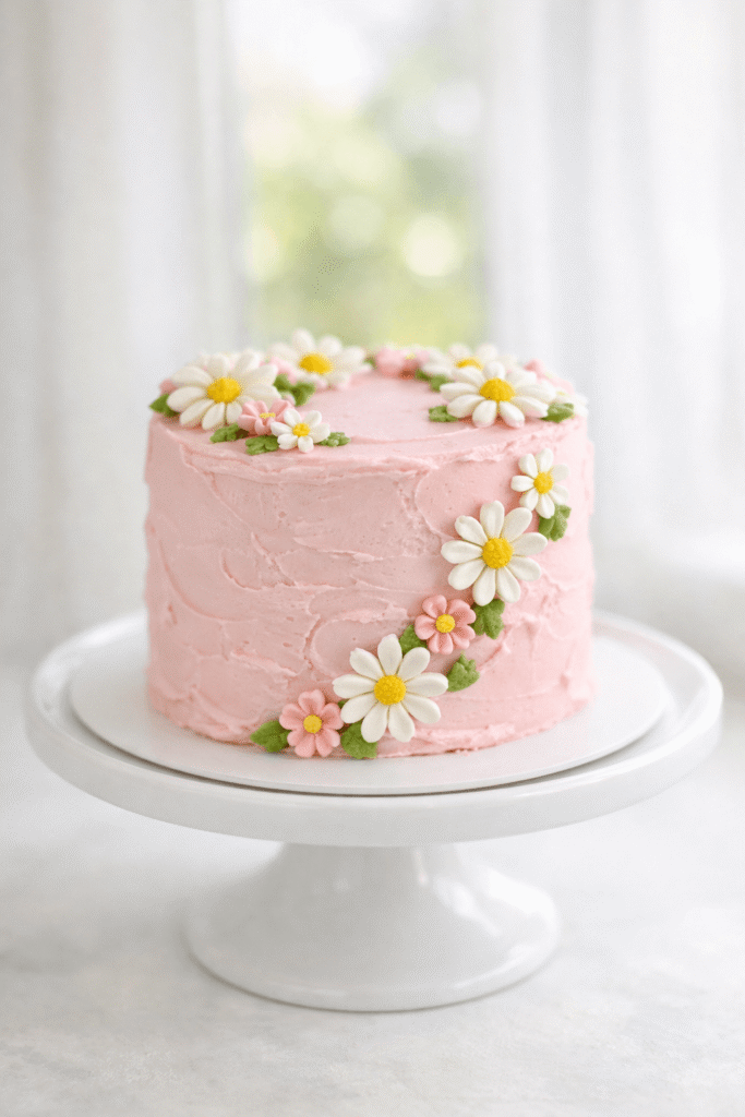 10 Creative Smash Cake Ideas for 1st Birthday Celebration 4 pink floral smash cake with soft buttercream and edible flowers