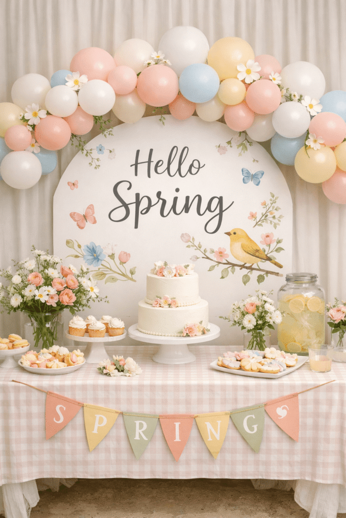 Spring birthday party decoration