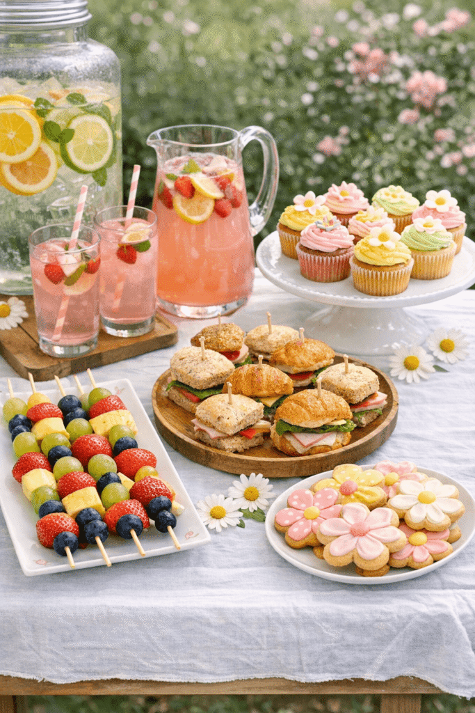 Spring birthday idea party food