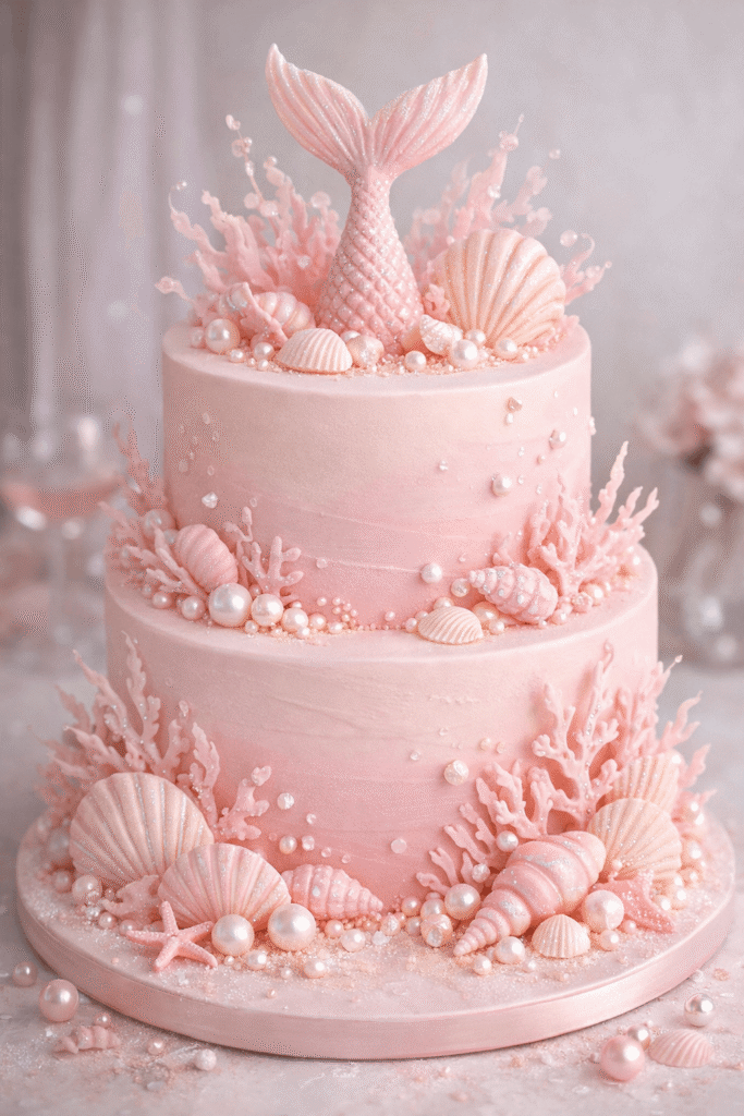 25 Best Mermaid Birthday Cake Ideas: Make a Splash at Your Next Party! 7 Underwater Elegance in Pink