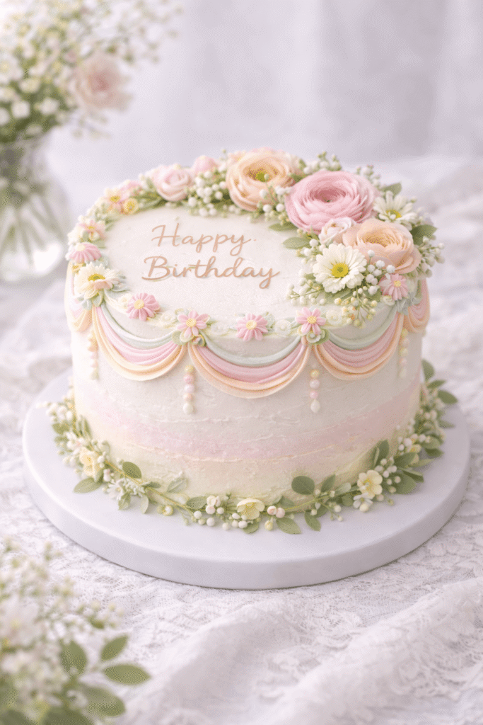 Vintage-Inspired Spring Cake