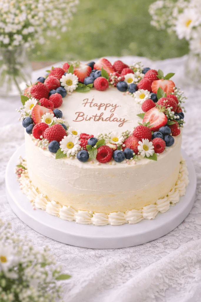 Spring Birthday Cake With Berries