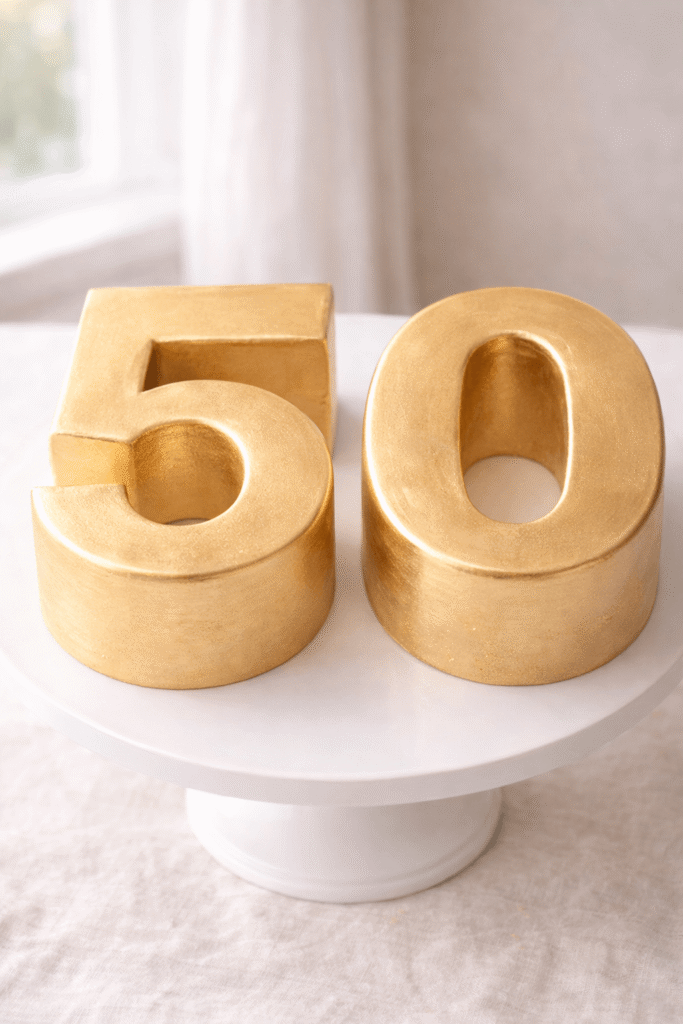 10 Amazing Golden Birthday Cake Ideas to Make Your Day Shine! 7 golden number birthday cake with metallic finish