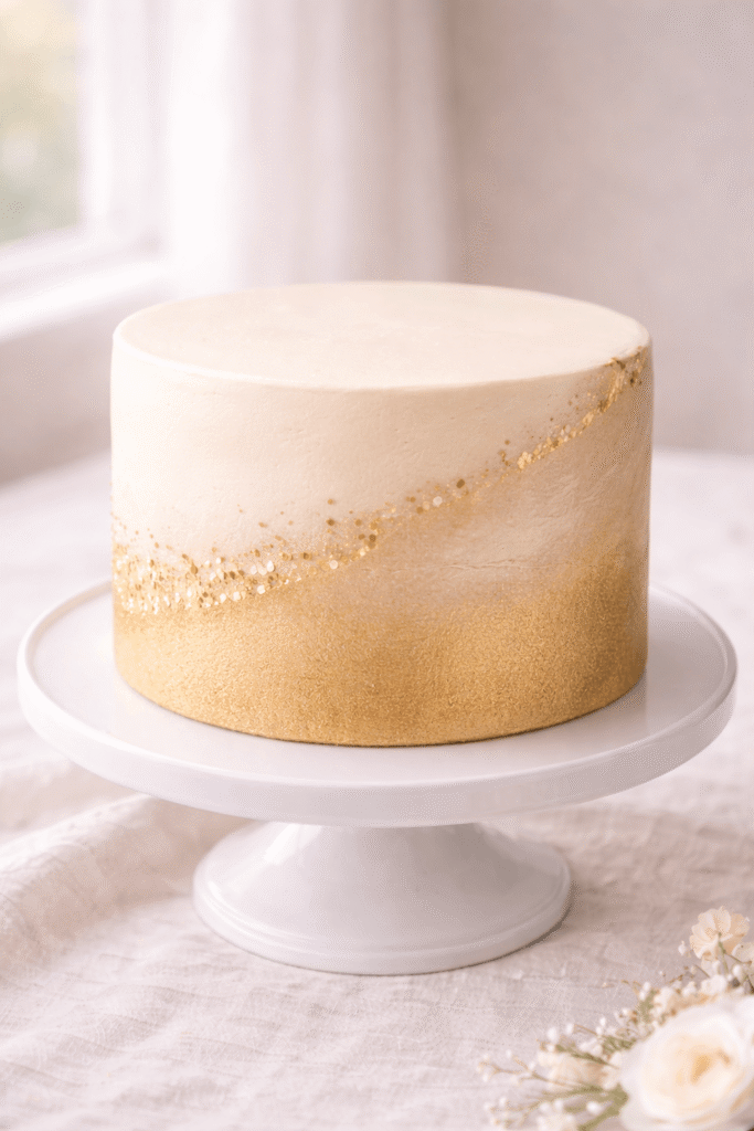 10 Amazing Golden Birthday Cake Ideas to Make Your Day Shine! 5 modern textured gold birthday cake with sculpted buttercream