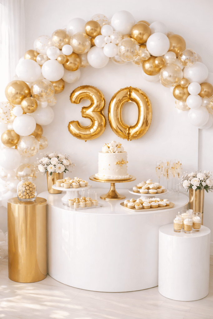 Golden Birthday Party Setup
