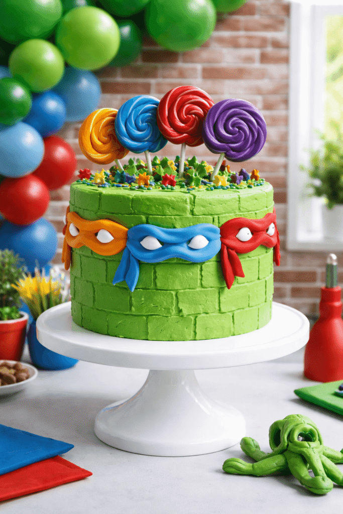 A ninja turtles inspired birthday cake