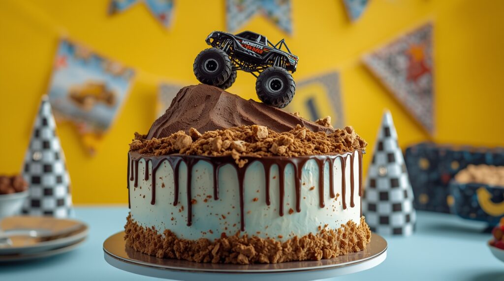 Monster truck birthday cake